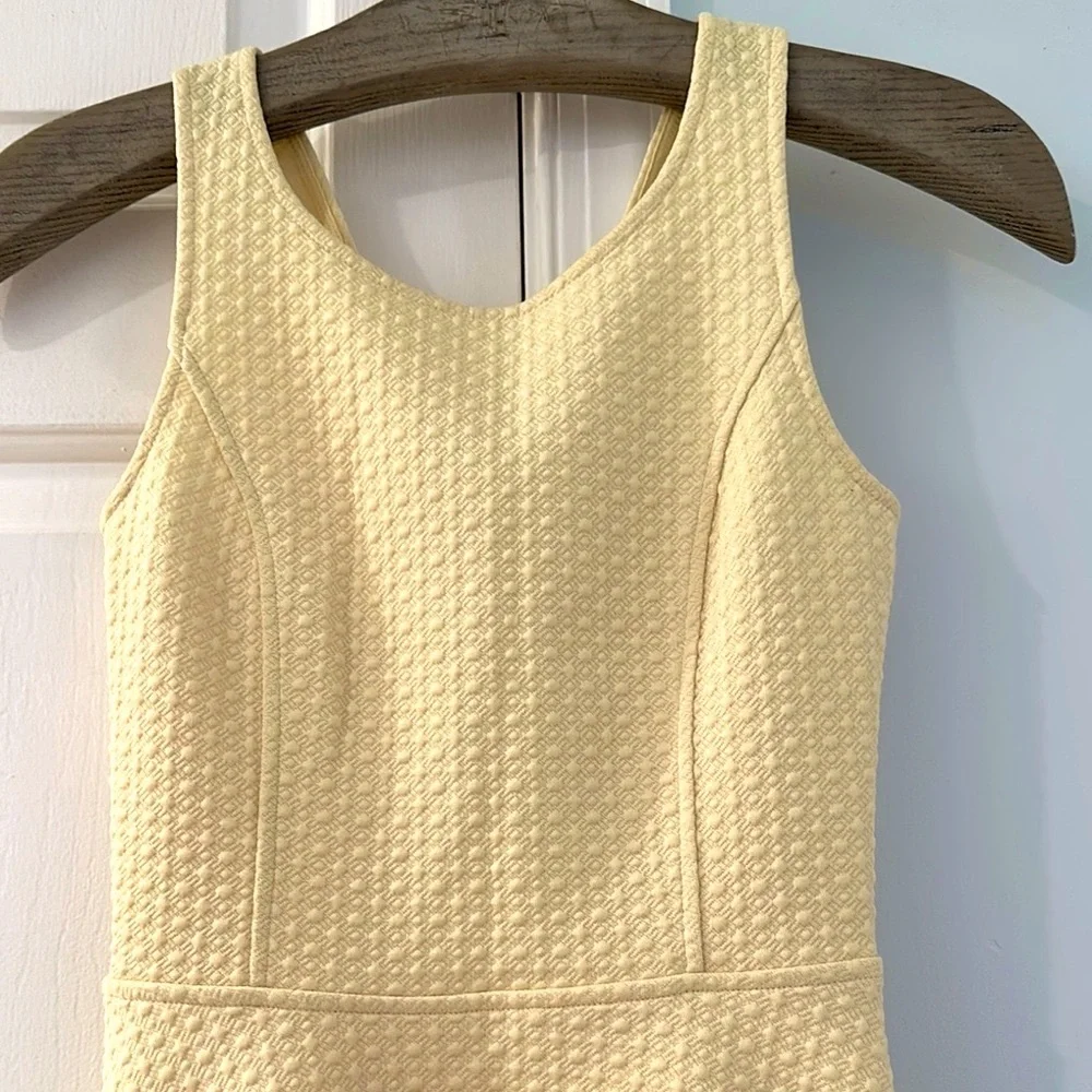 Frenchi(R) 'Spring Dot' Cutout Back Skater Dress (Juniors) YELLOW SOFT